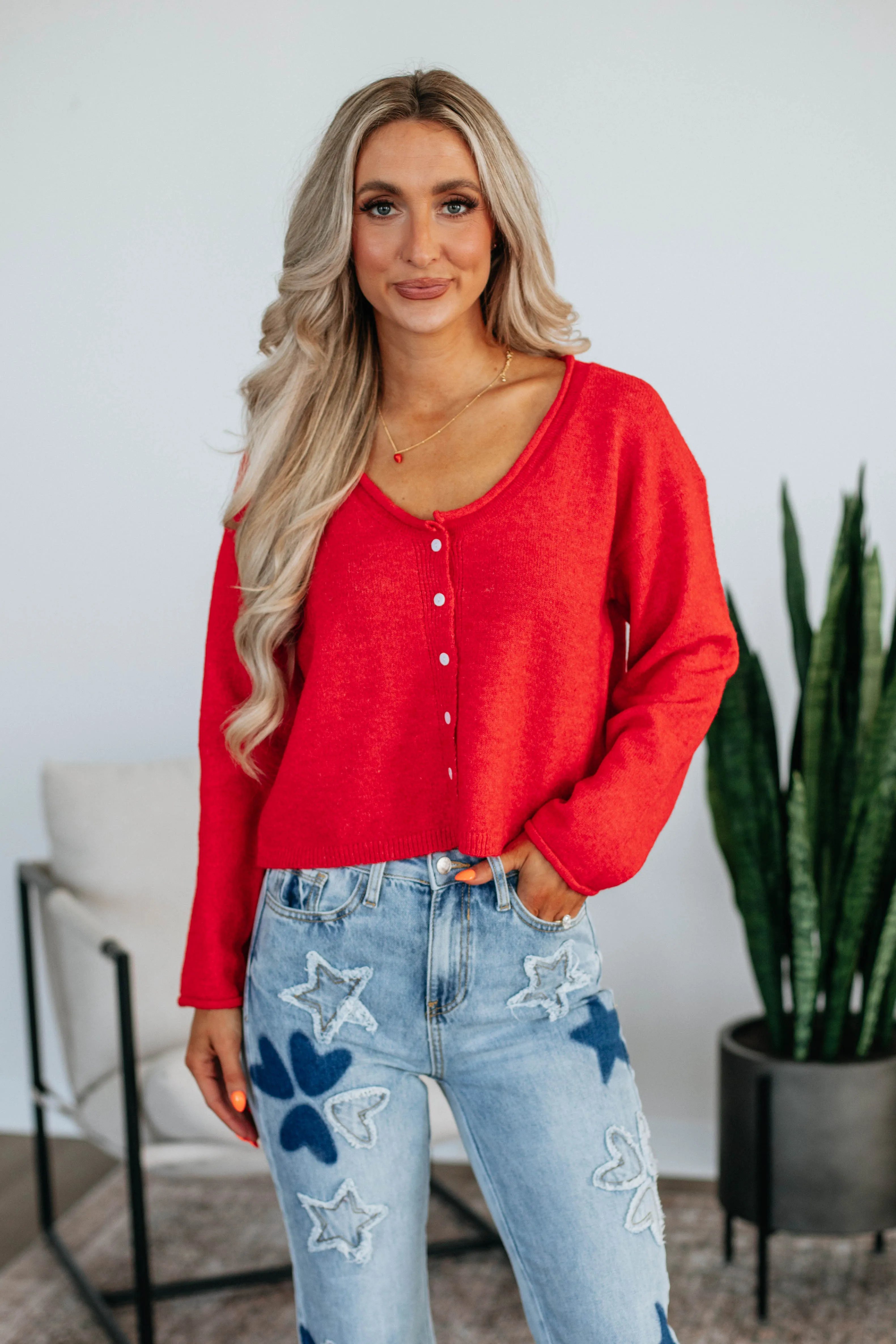 Oversized Silhouette Comfy Material Mackenzie Knit Cardigan