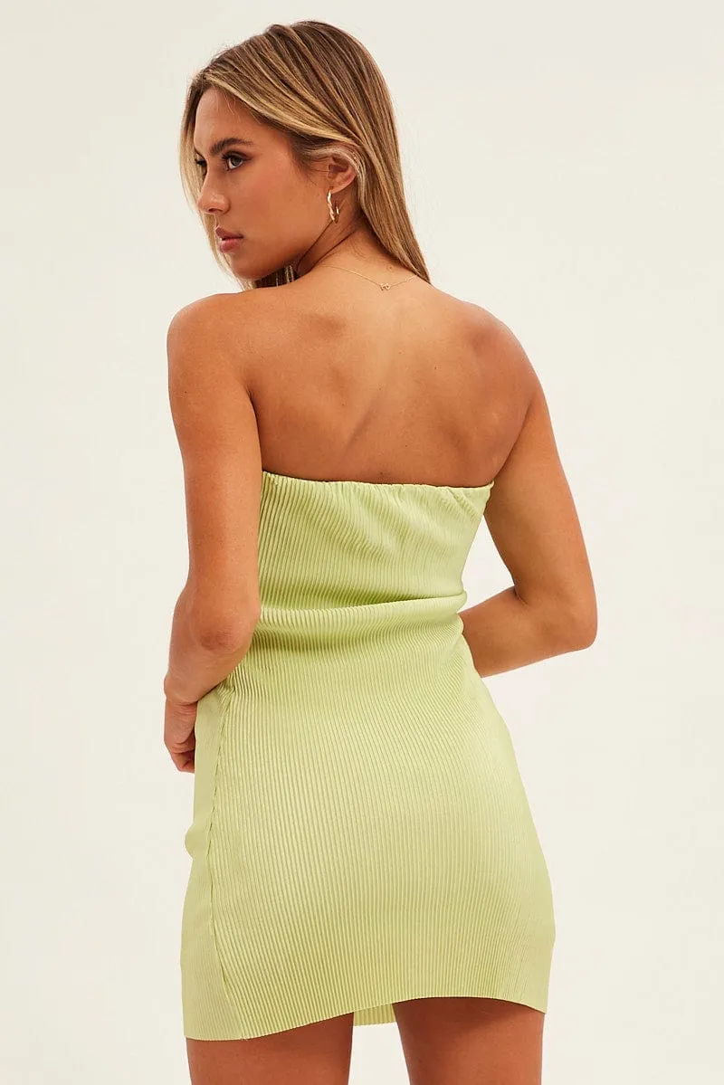 Scene Fresh Green Plisse Dress Mini Bandeau
