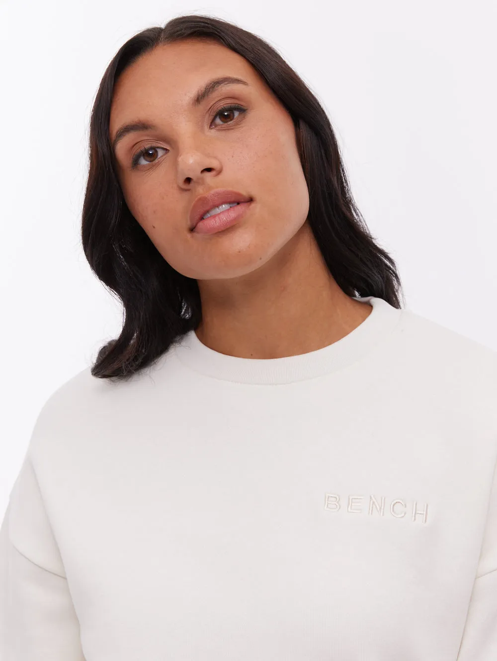 Joda Vertical Logo Crew Neck - White Suburb Ease