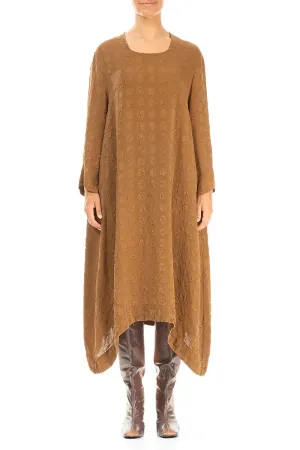 Square Neck Bubble Aged Copper Silk Dress Train Ease Soft Blouse