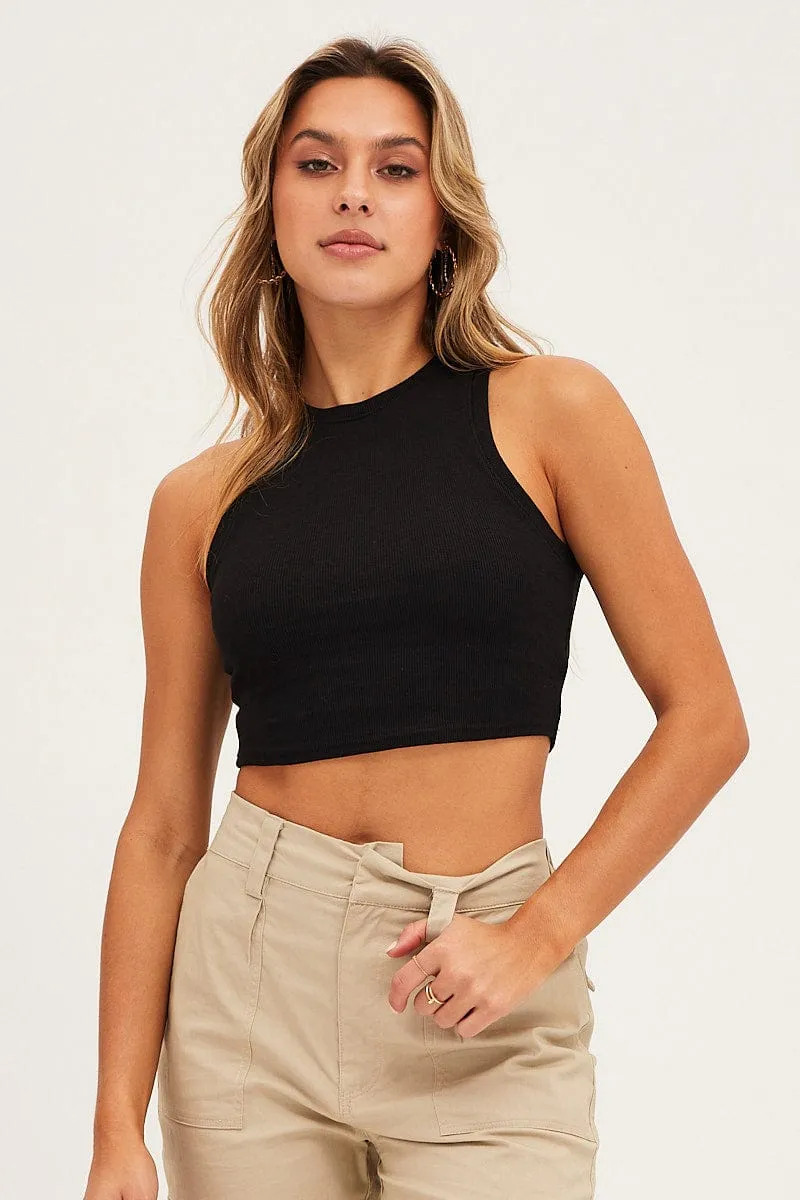 Digital Glow Black Tank Top Rib