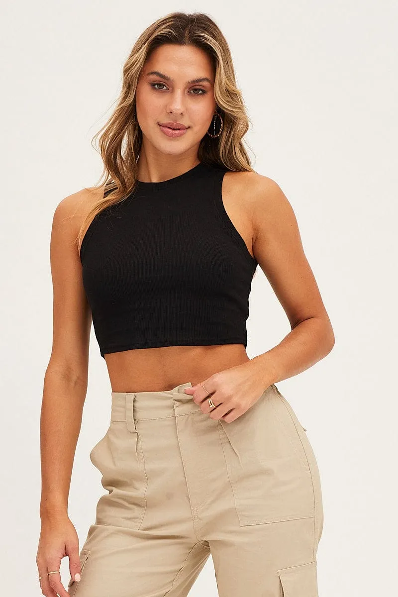 Black Tank Top Rib Rush Mode
