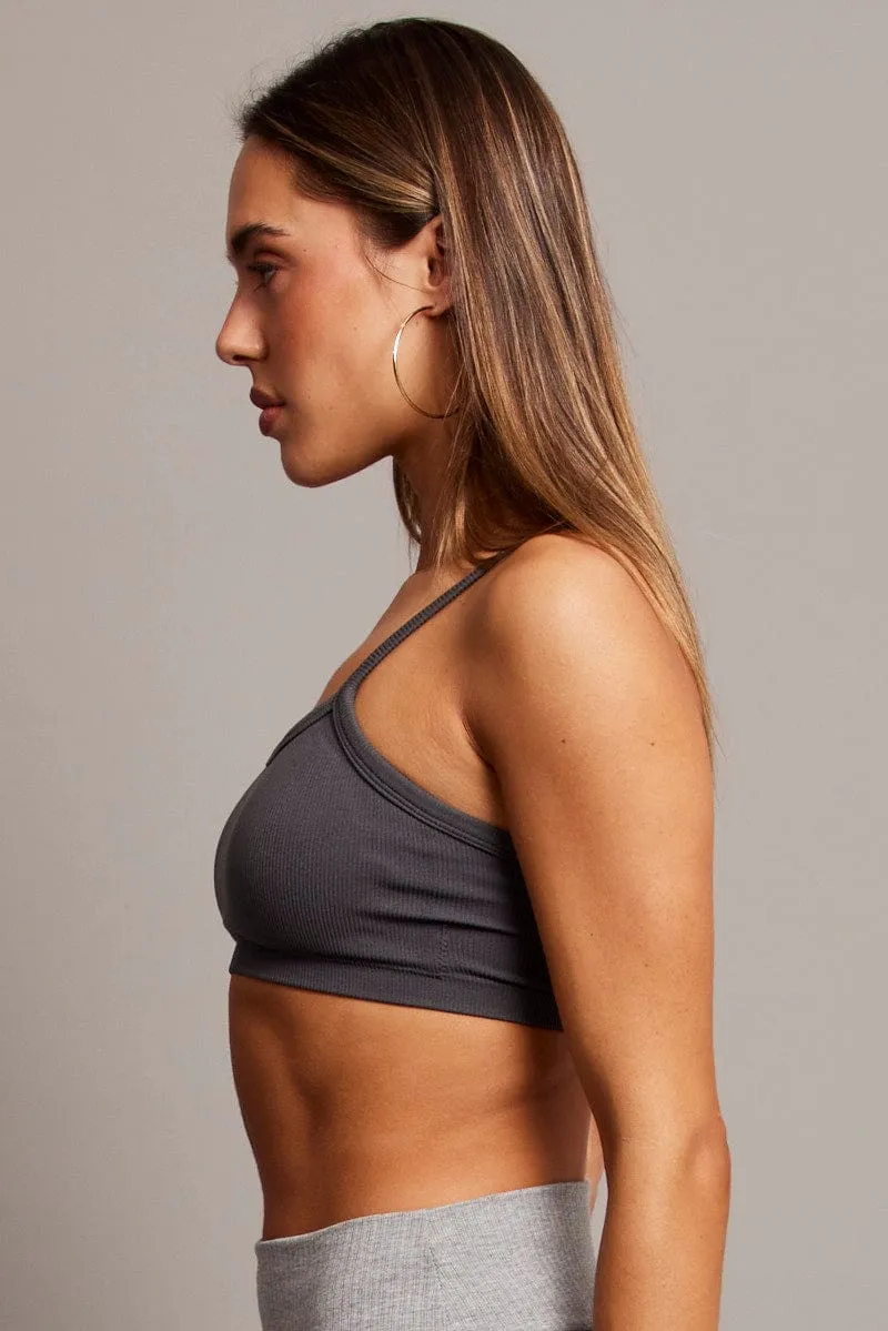 Desk Style Grey Bralette Seamless