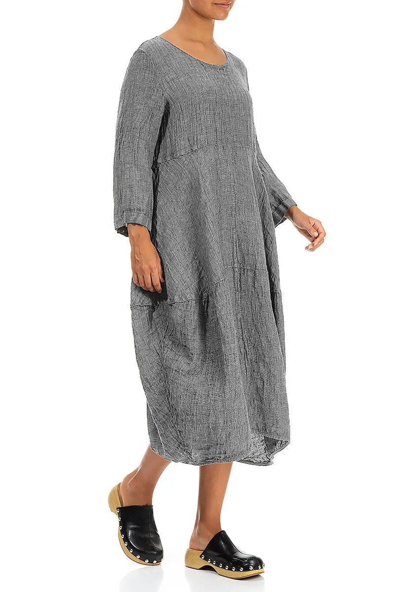 Casual Sweater Brave Fit Balloon Grey M??lange Linen Dress