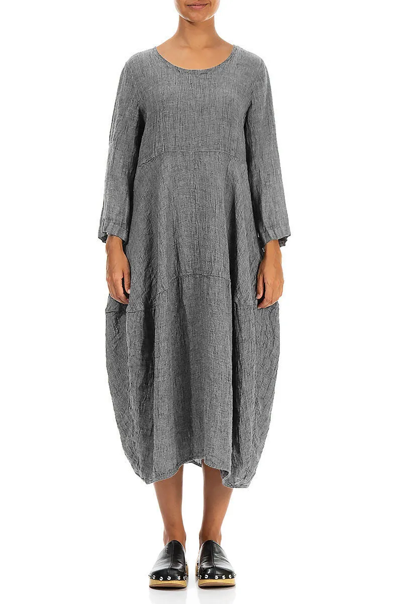 Work Safe Balloon Grey M??lange Linen Dress
