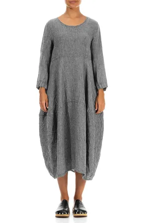 Work Safe Balloon Grey M??lange Linen Dress