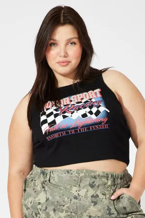 Flow Core Sustain Glow Black Graphic Tank Top Crew Neck