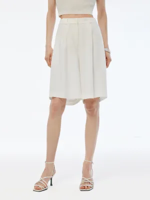 100% Acetate Women Knee Length Shorts Non Cling Material