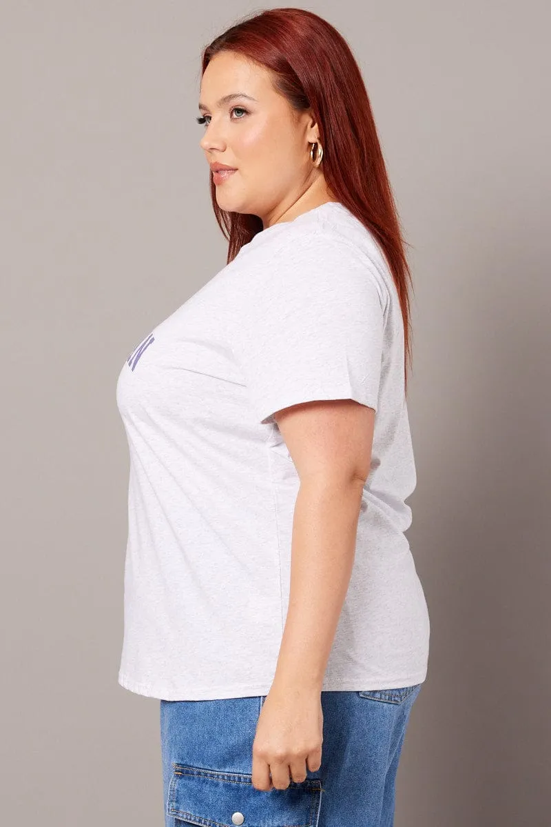 Bohemian Grey Graphic T-shirt Short Sleeve Crew Neck