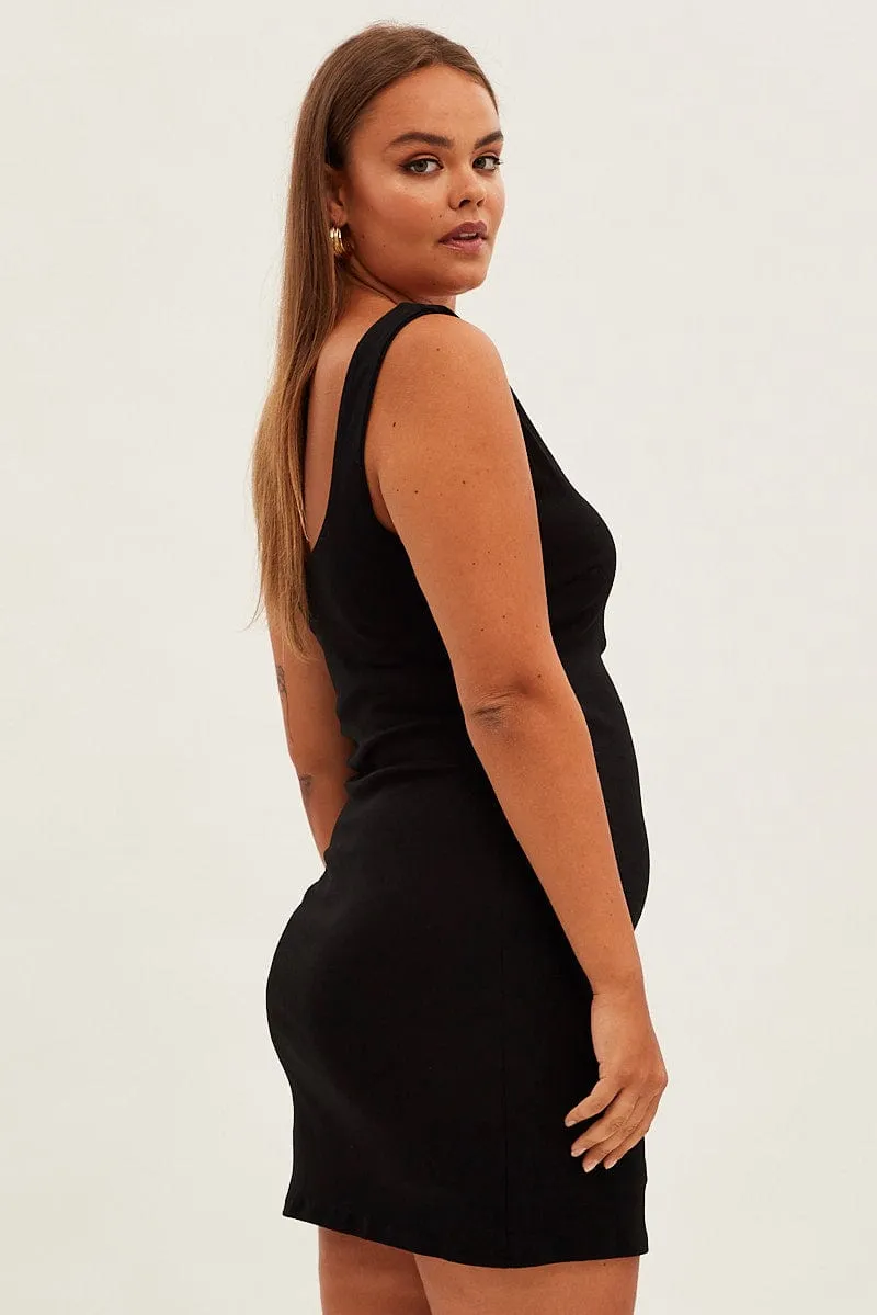 Star Beat Stylish Appeal Black Bodycon Sleeveless Mini Dress