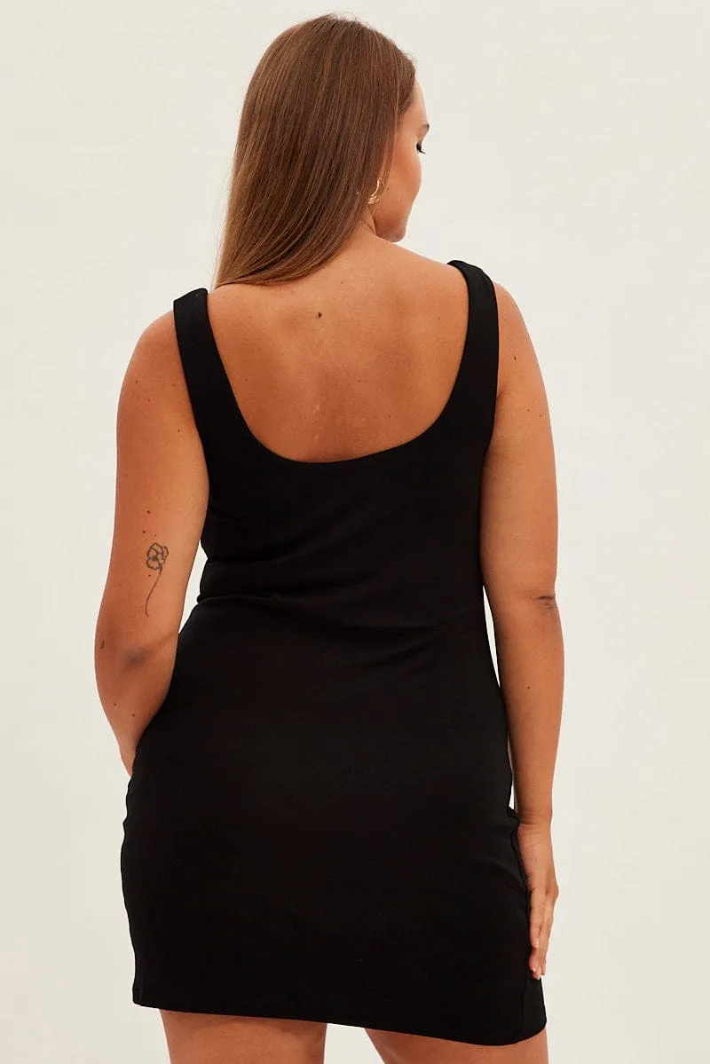 Black Bodycon Sleeveless Mini Dress Flash Mode