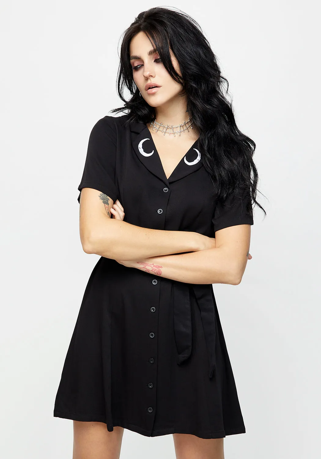 Luna Button Down Mini Shirt Dress Boho Wear