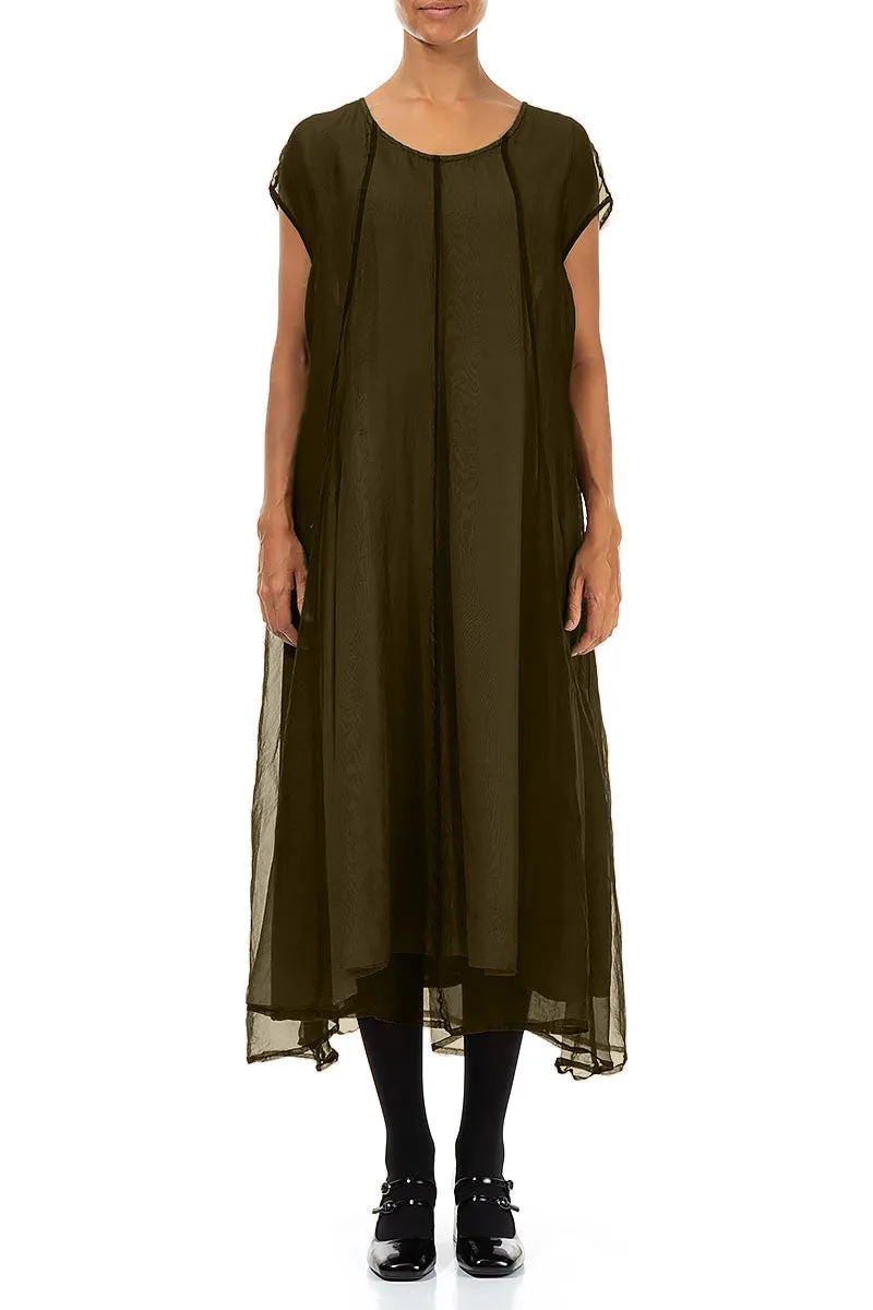 SnagFree Fabric MoistureWicking Forest Mist Silk Chiffon Dress
