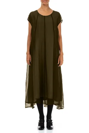 SnagFree Fabric MoistureWicking Forest Mist Silk Chiffon Dress