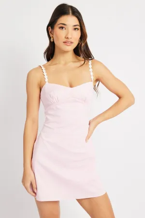 Shoot Ready Floral Wear Pink Mini Dress Lace Strap