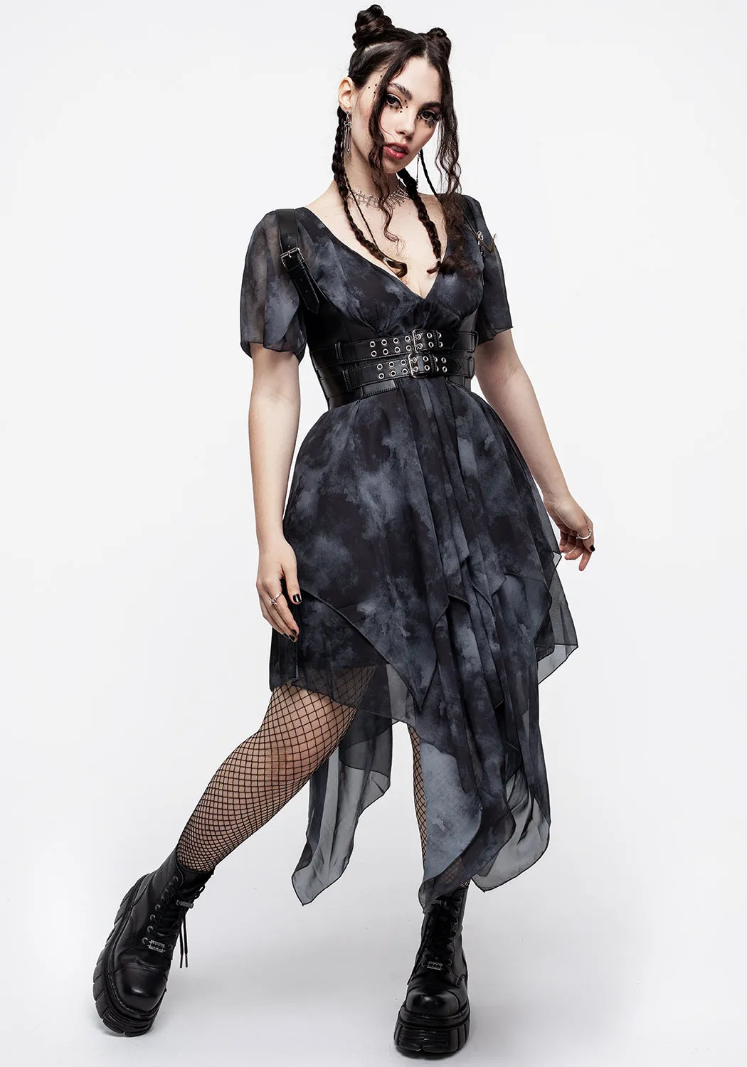 Tempest Layered Midi Dress Tulle Light Shell Path