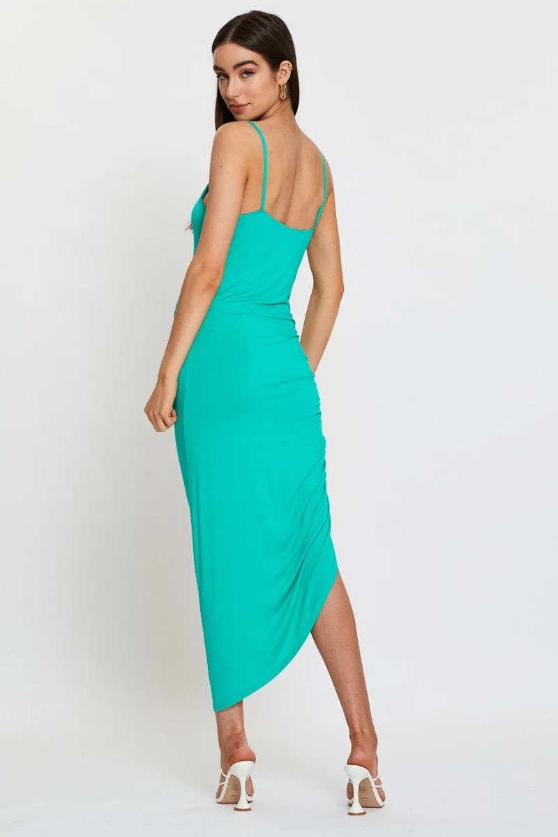 Green Bodycon Dress Midi Fresh Ease