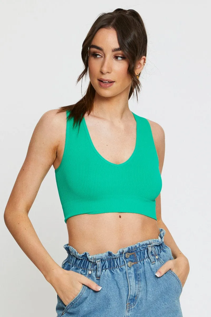 Sustainable production Game Day Green Tank Top Sleeveless Seamless