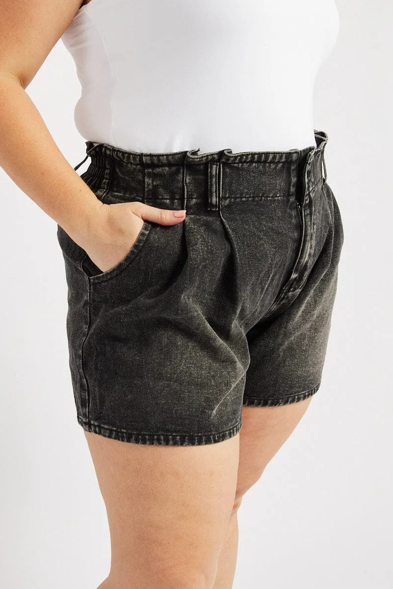 Grey Relaxed Shorts High Rise Vision Fit Move Fast
