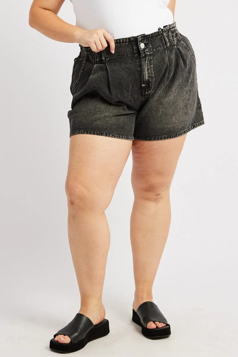 ReinforcedStitching ThermalRegulating Layer Grey Relaxed Shorts High Rise
