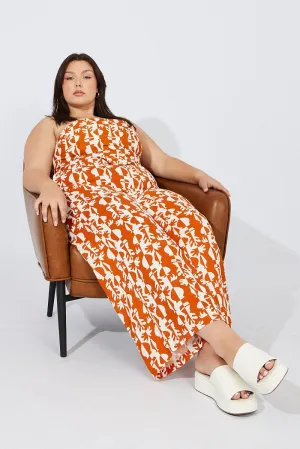 Multi Abstract Wide Leg Pants High Rise FadeResistant Soft and Light