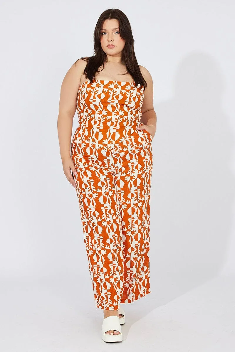Low Profile Design Core Comfort Multi Abstract Wide Leg Pants High Rise