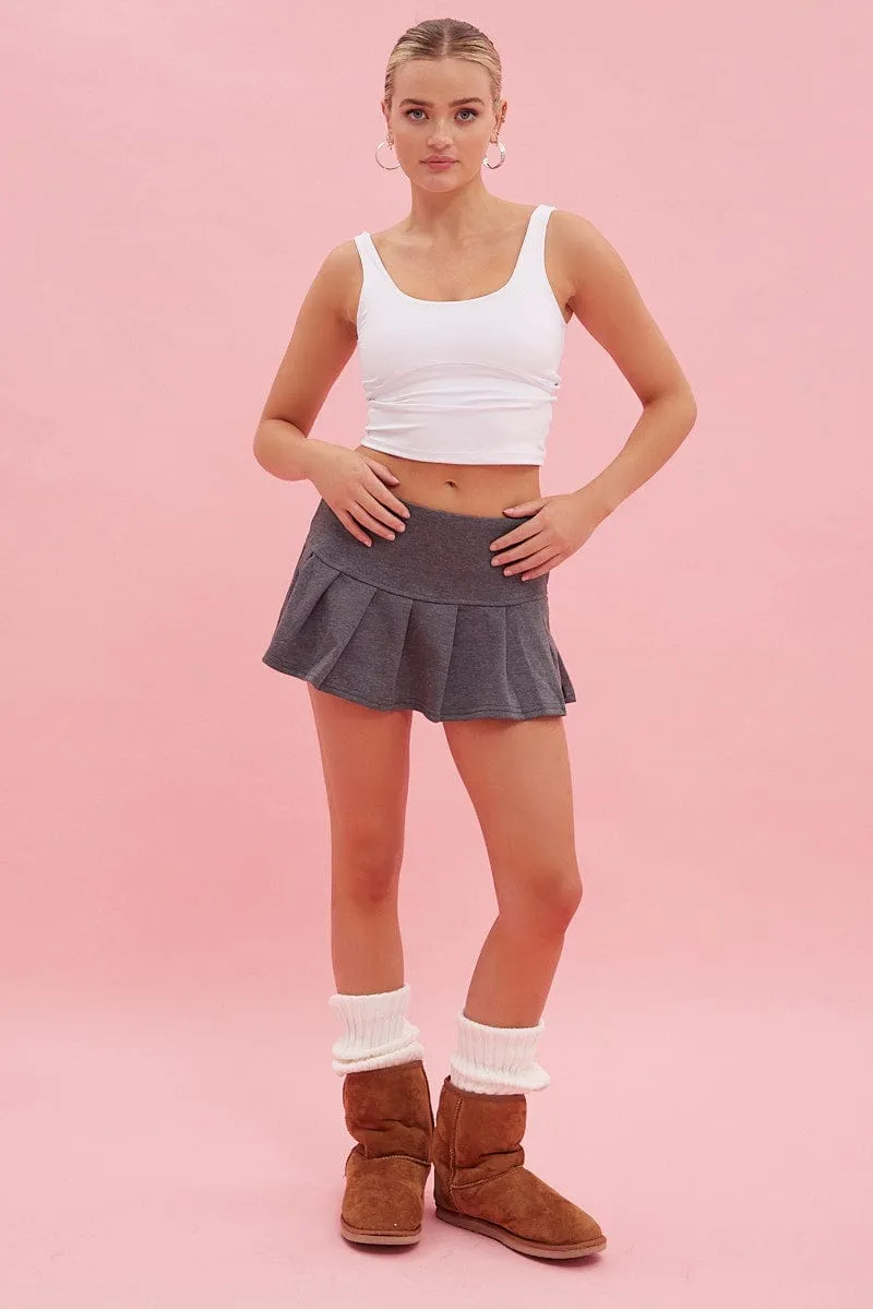 White Tank Top Sleeveless Underseam Activewear WrinkleResistant Fabric