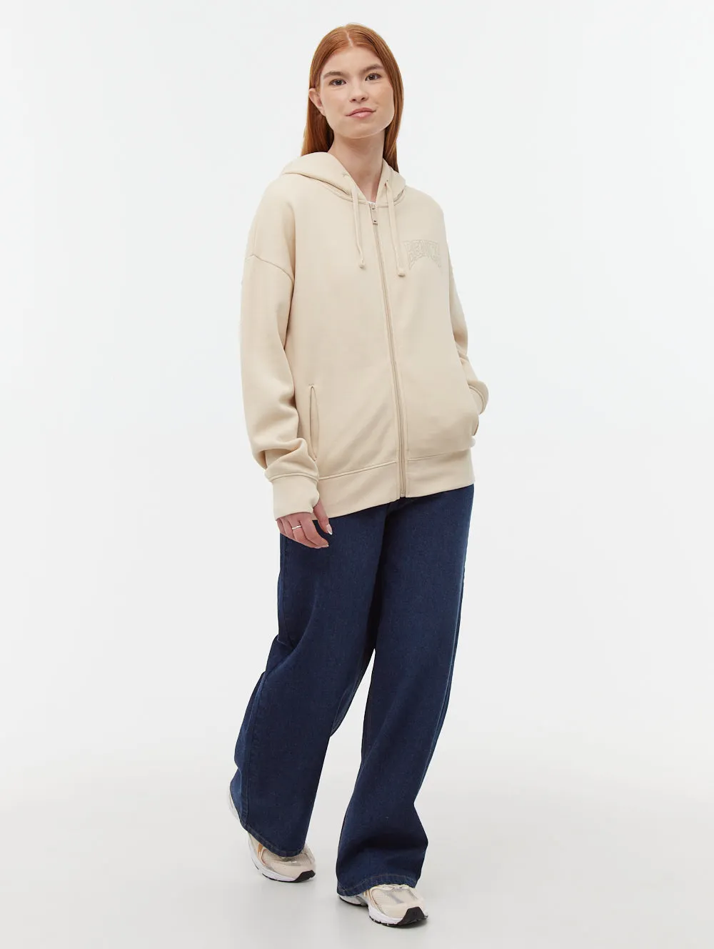Active Wear CompressionKnit Zira Athletic Logo Zip-Up Hoodie