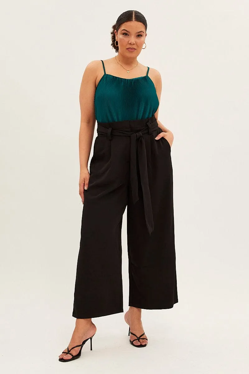 Green Plisse Top Sleeveless RecycledPolyester Fresh Ease