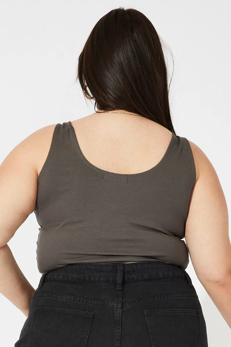 Grey Panelled Tank Top Effortless Design