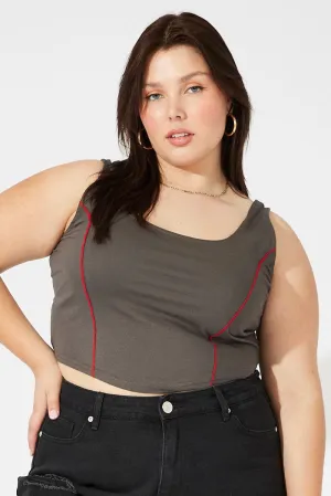 Grey Panelled Tank Top ChafeFree Design