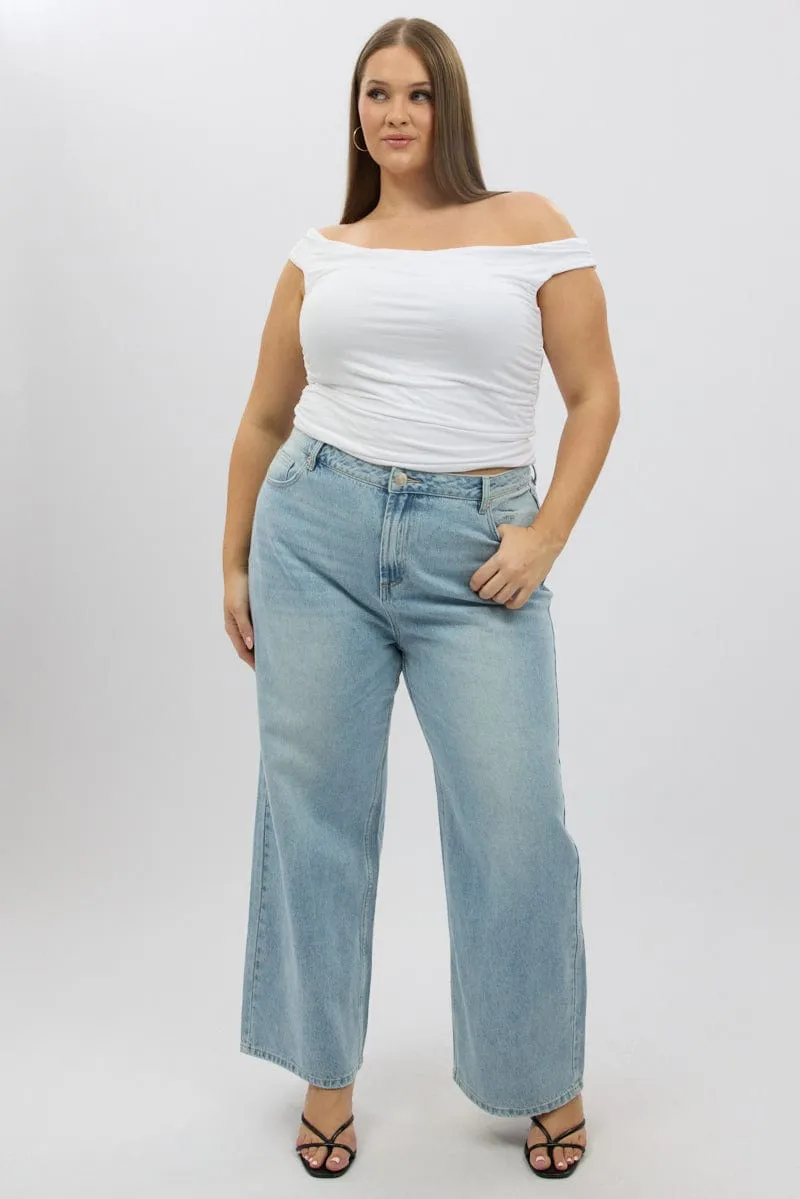 White Tank Top Cowl Neck Side Ruched MultiPanelCut Sporty Style