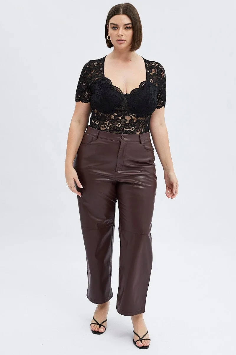 Black Lace Bodysuit Short Sleeve Resort Mood LowMaintenanceMaterial