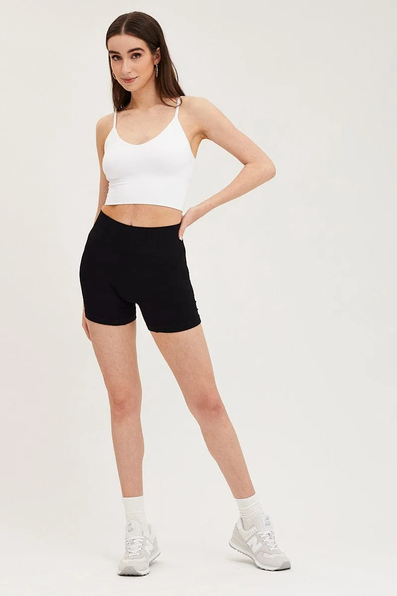 White Crop Singlet Top Seamless MultiPocket System
