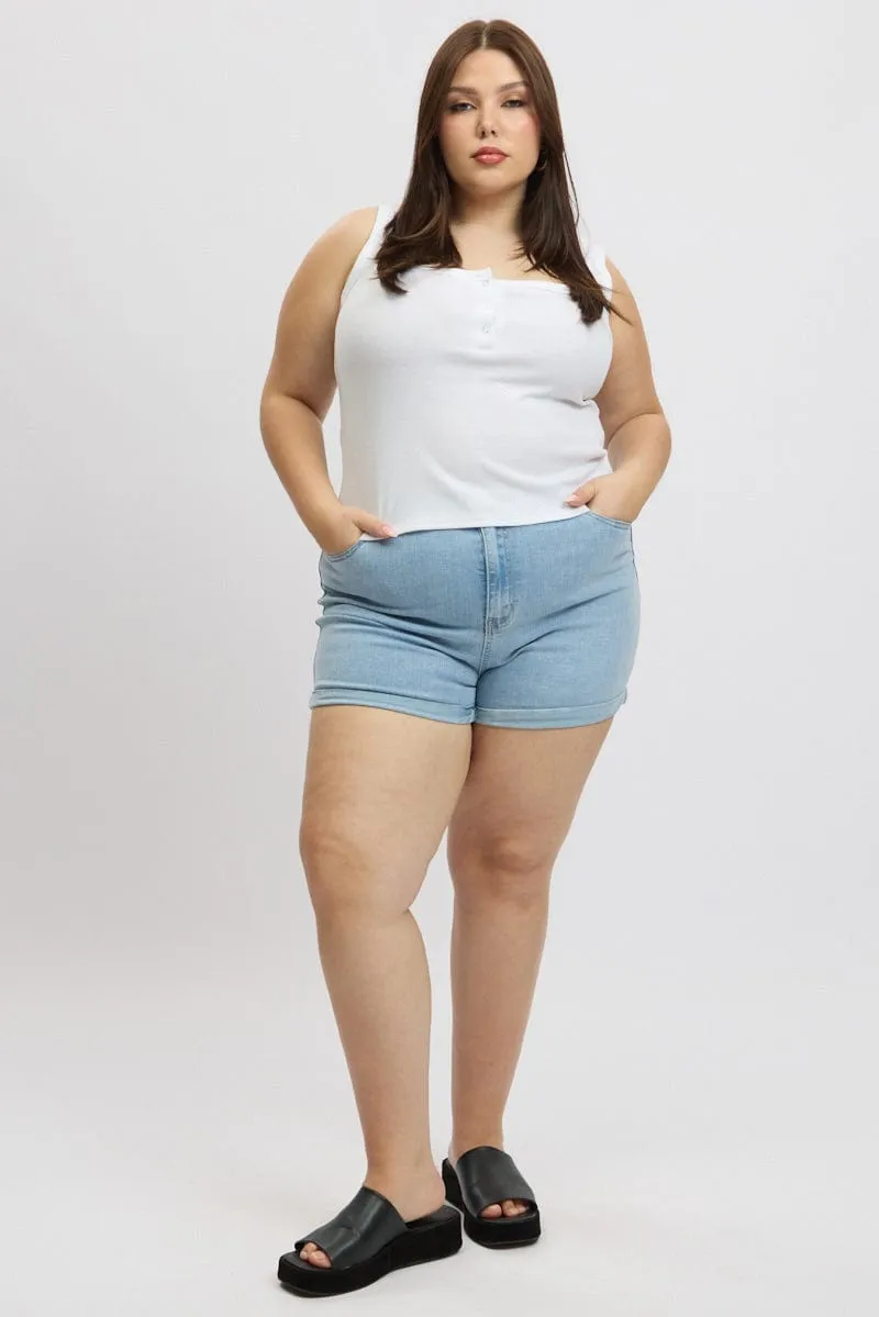 Brunch Fit Denim Mom Shorts High Rise