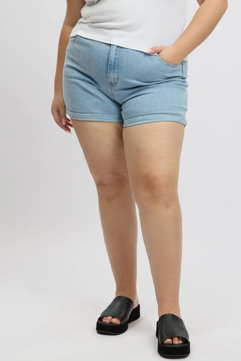Denim Mom Shorts High Rise CompressionFreeCuffs