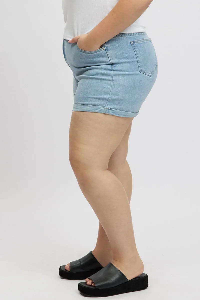 QuickDry yoga mode Denim Mom Shorts High Rise