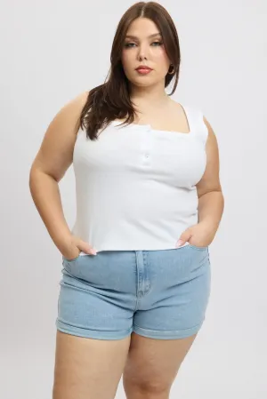 Denim Mom Shorts High Rise StaticFree Lining Beach Ease