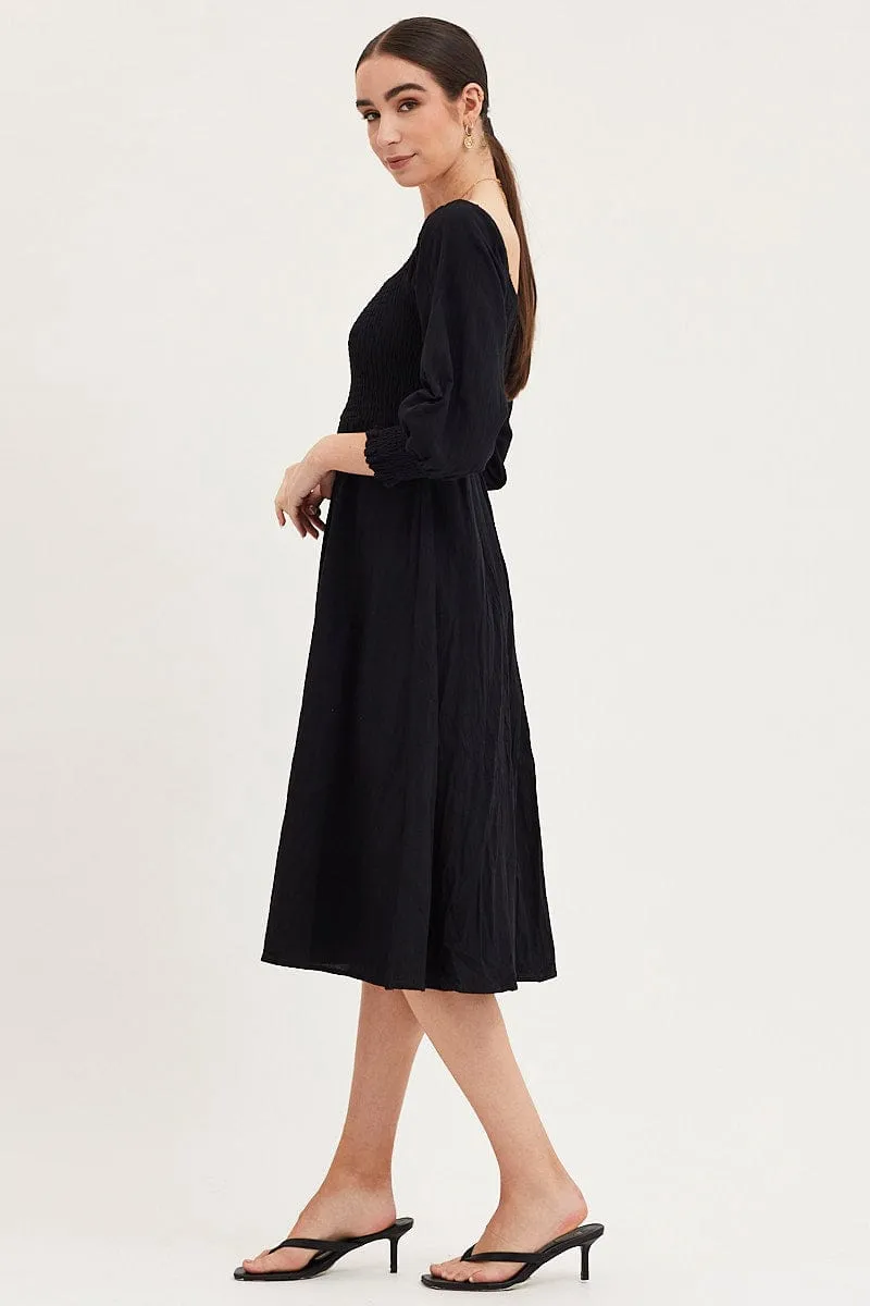 Black Dress Long Sleeve Maxi Travel Easy