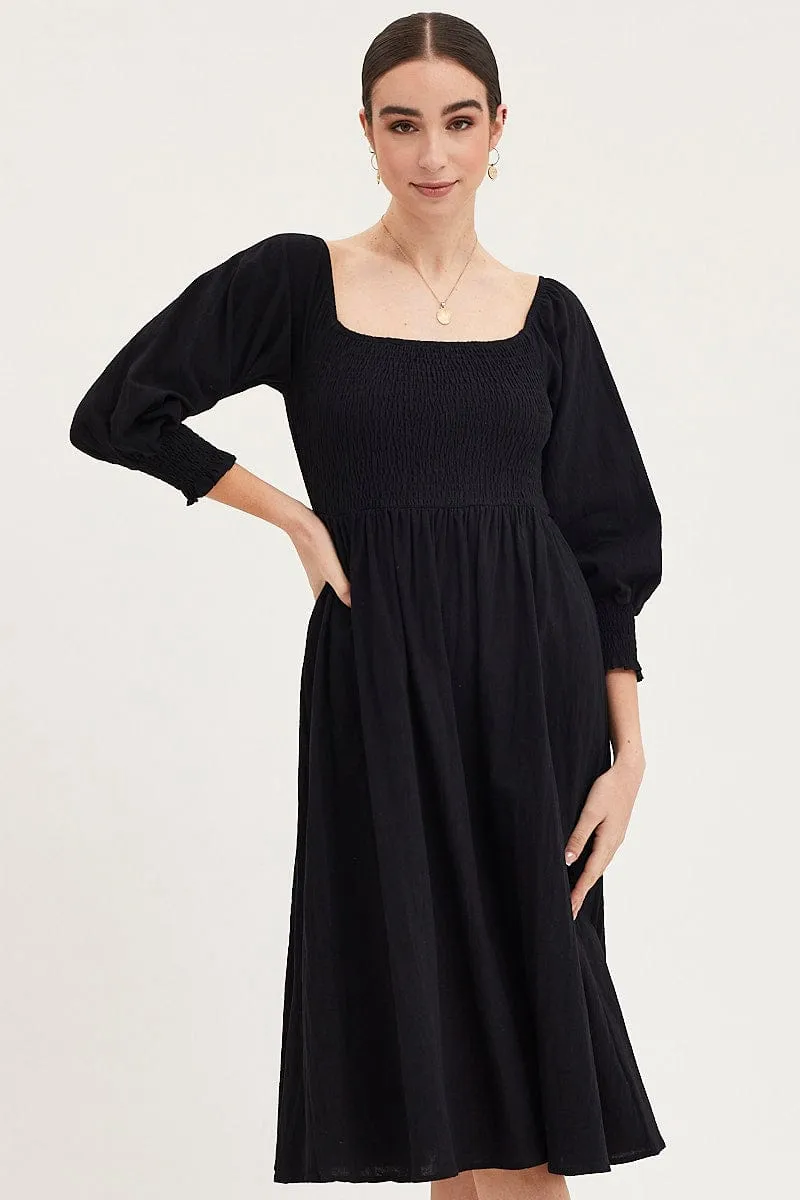Black Dress Long Sleeve Maxi This maxi dress offers an effortlessly chic look with a relaxed fit and elegant style