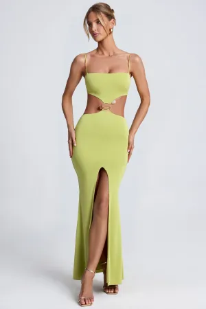 Easy-to-wear long dress Hardware Detail Cut-Out Maxi Dress in Olive Green