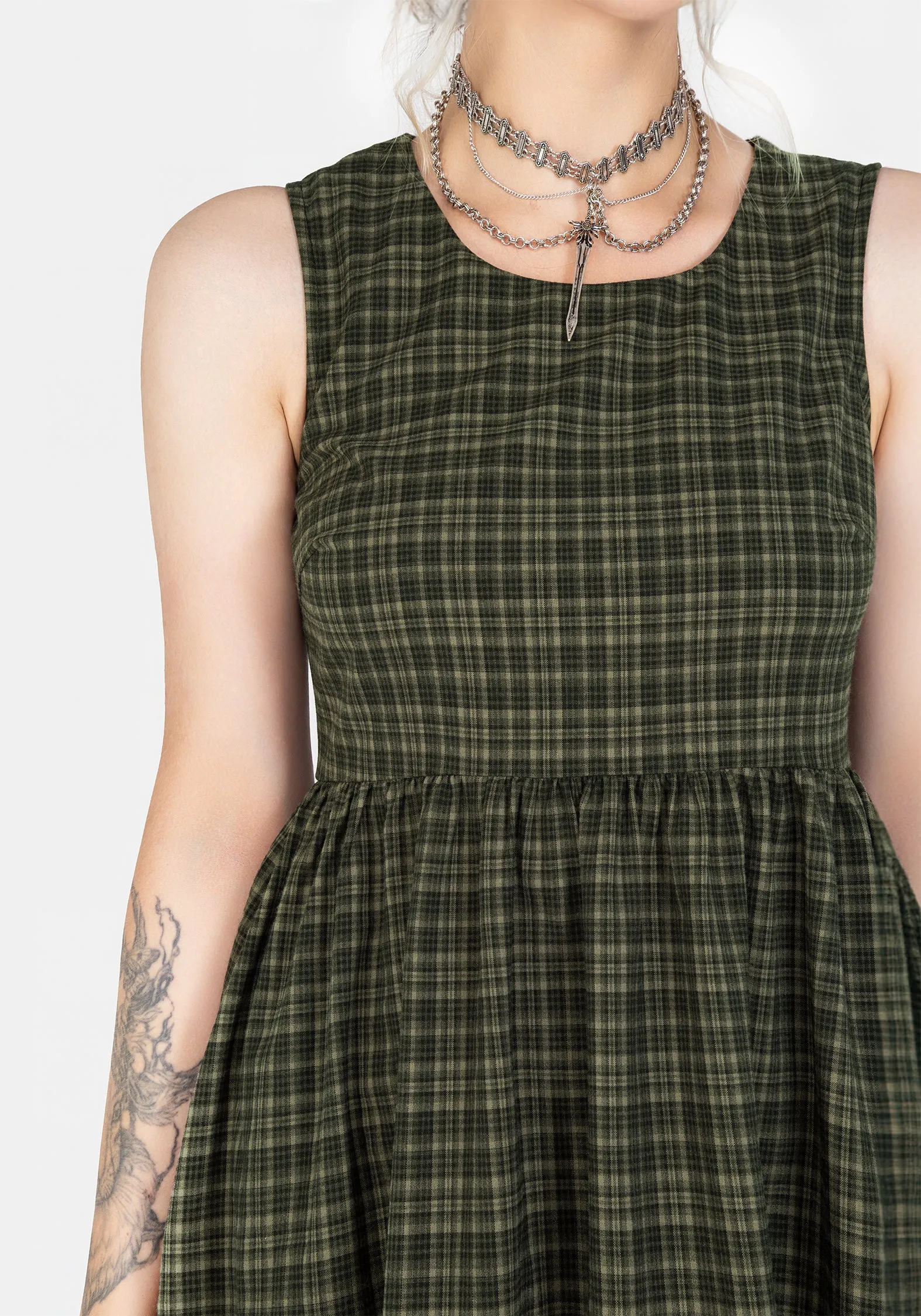 Sabine Check Mini Skater Dress Glow Star Dressy Cool