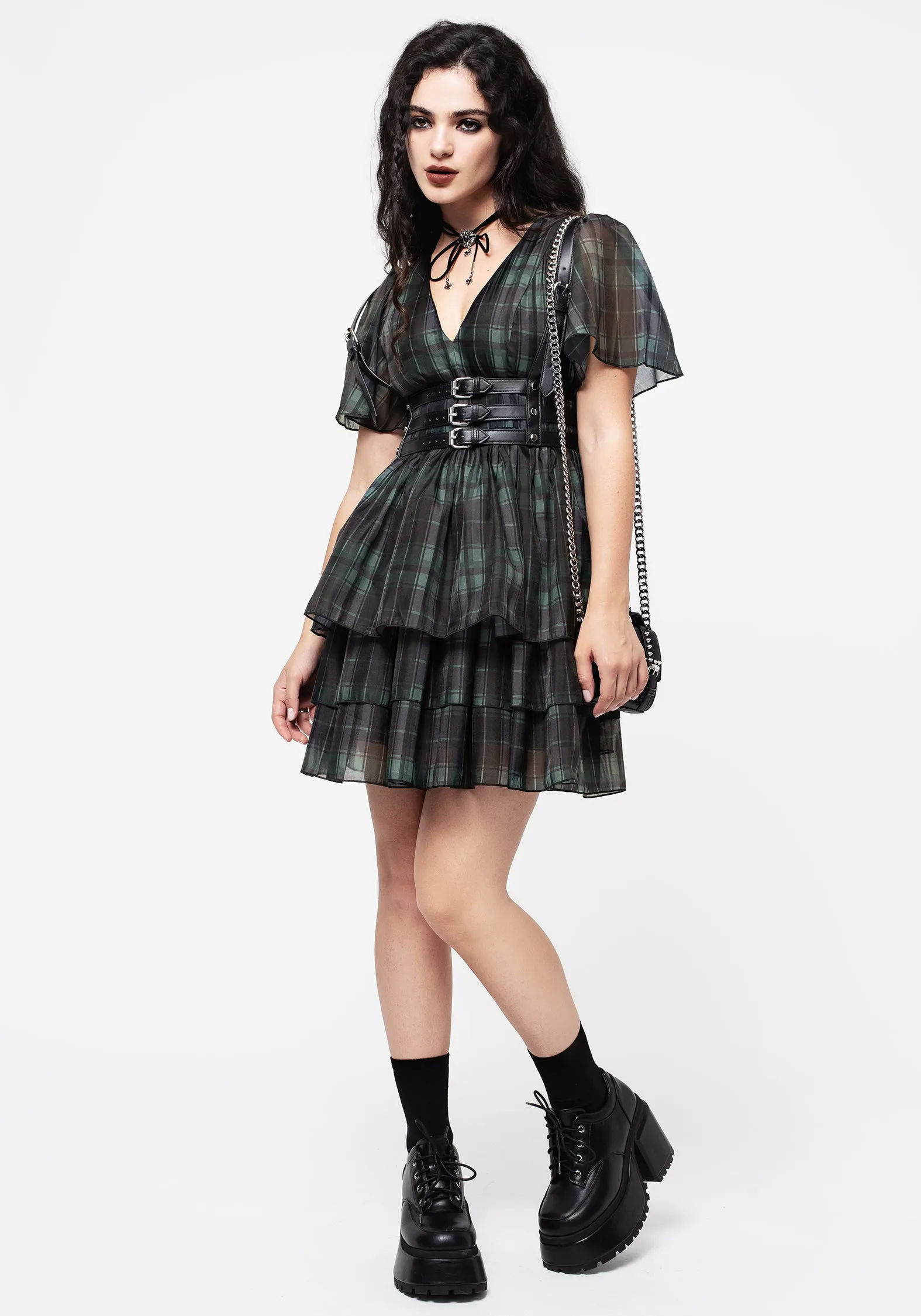 Checkmate Layered Organza Mini Dress Urban Mood