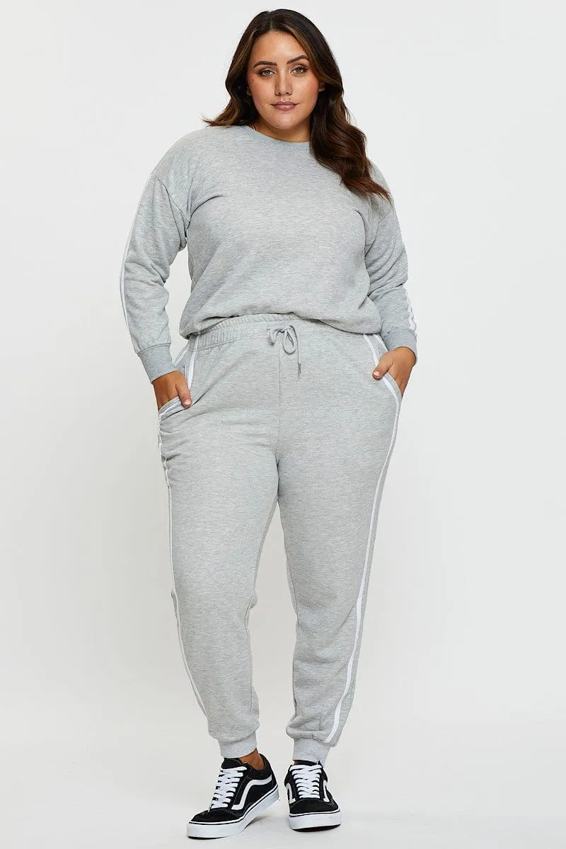 Anti fungal Grey Sleeve Sweatshirt Stripe Sleeve Detail Long