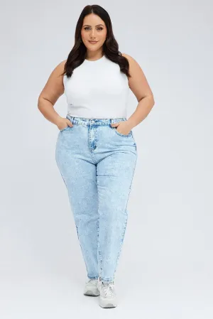 Denim Mom Jeans High Rise Holiday Vibes Evening Stroll Picnic Style Weekend Getaway Minimalist Breathable