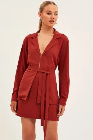 Abrasion resistant Relaxed Vibes Brown Mini Skirt Satin