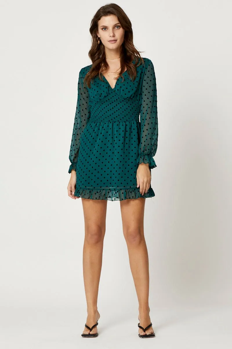 Warm Vest Polka Dot Skater Dress