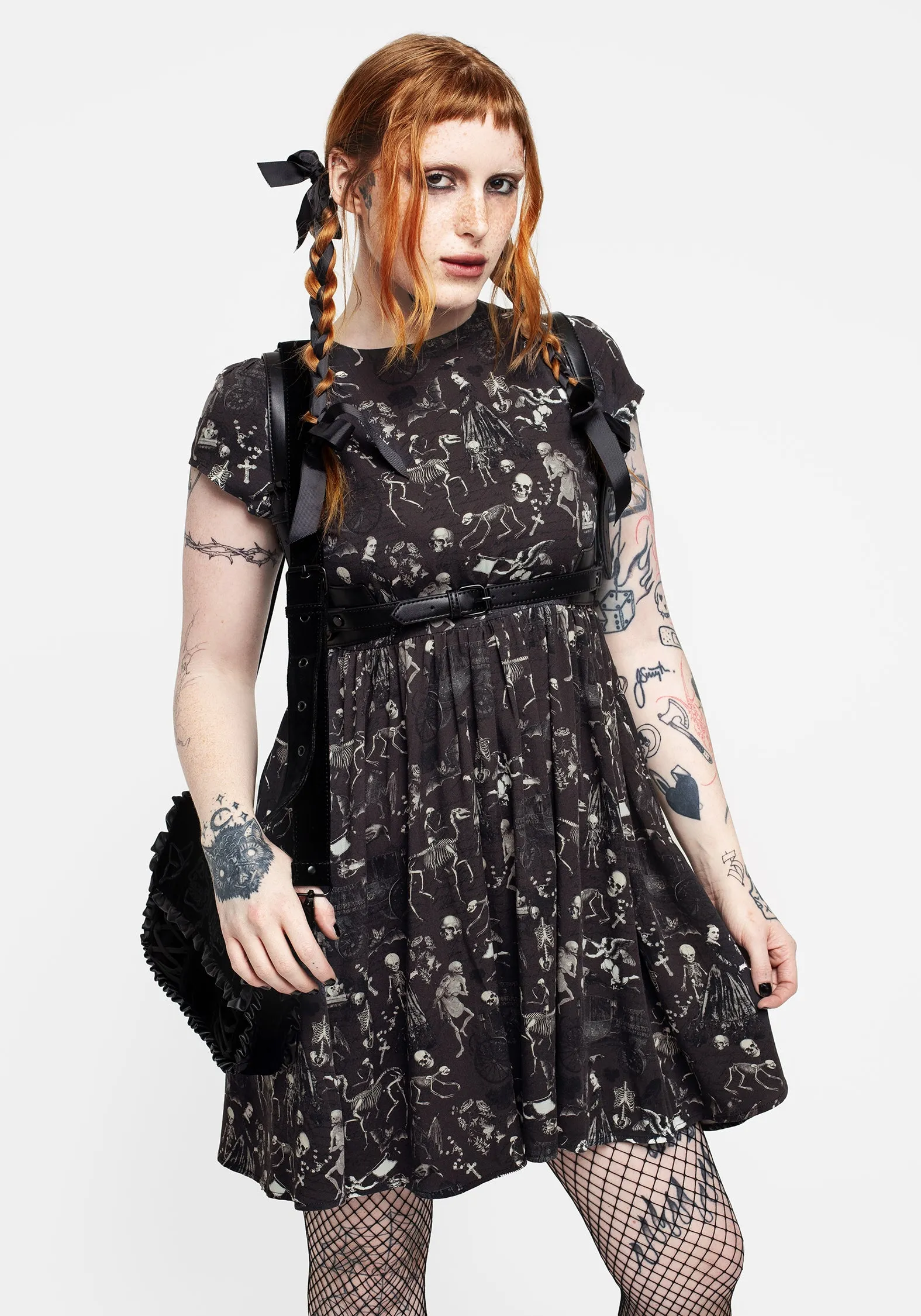 Scene Light Bold Silhouette Melancholia Mini Skater Dress