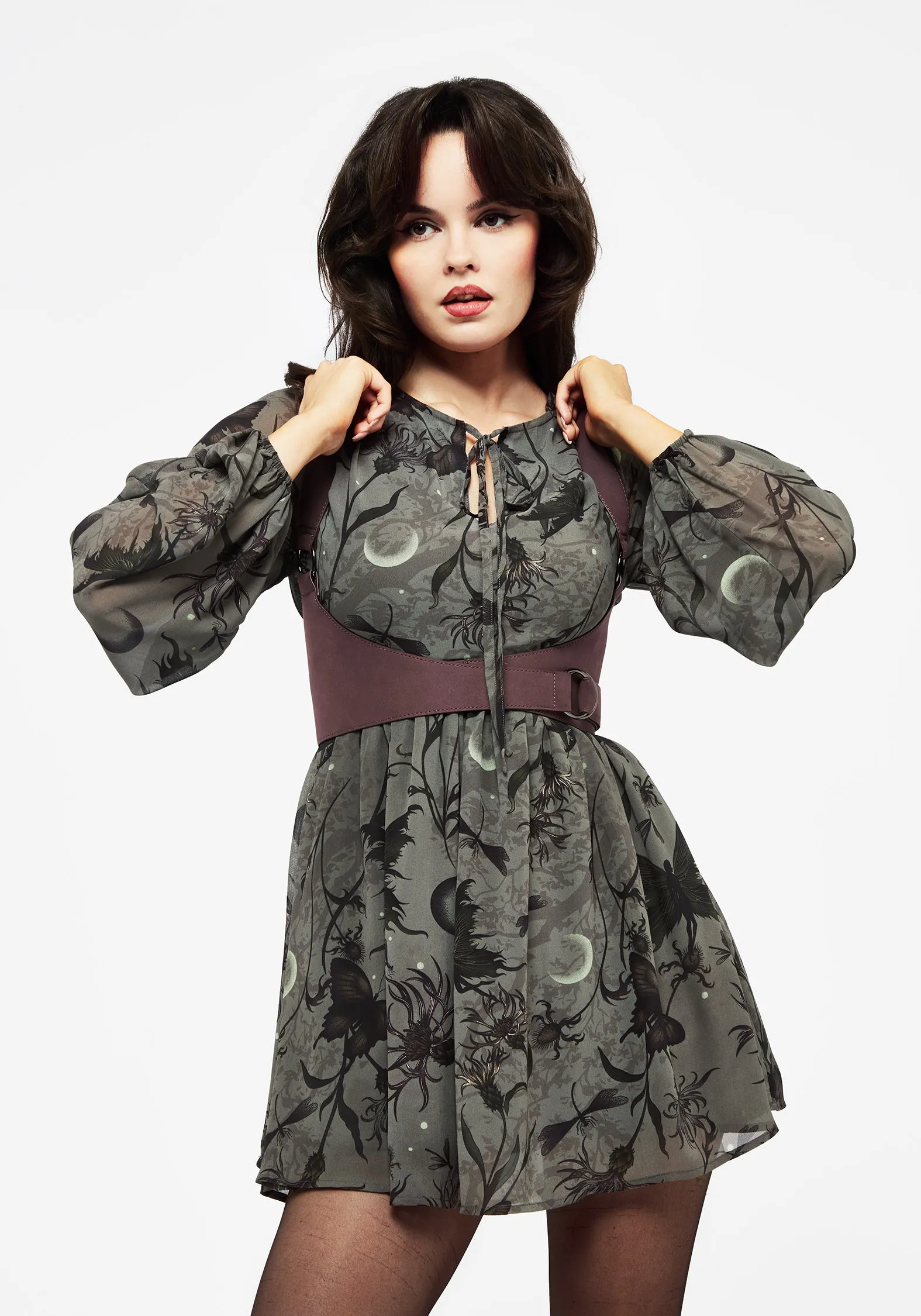 Loud Edge Hot Style Gloriana Floral Print Chiffon Mini Dress