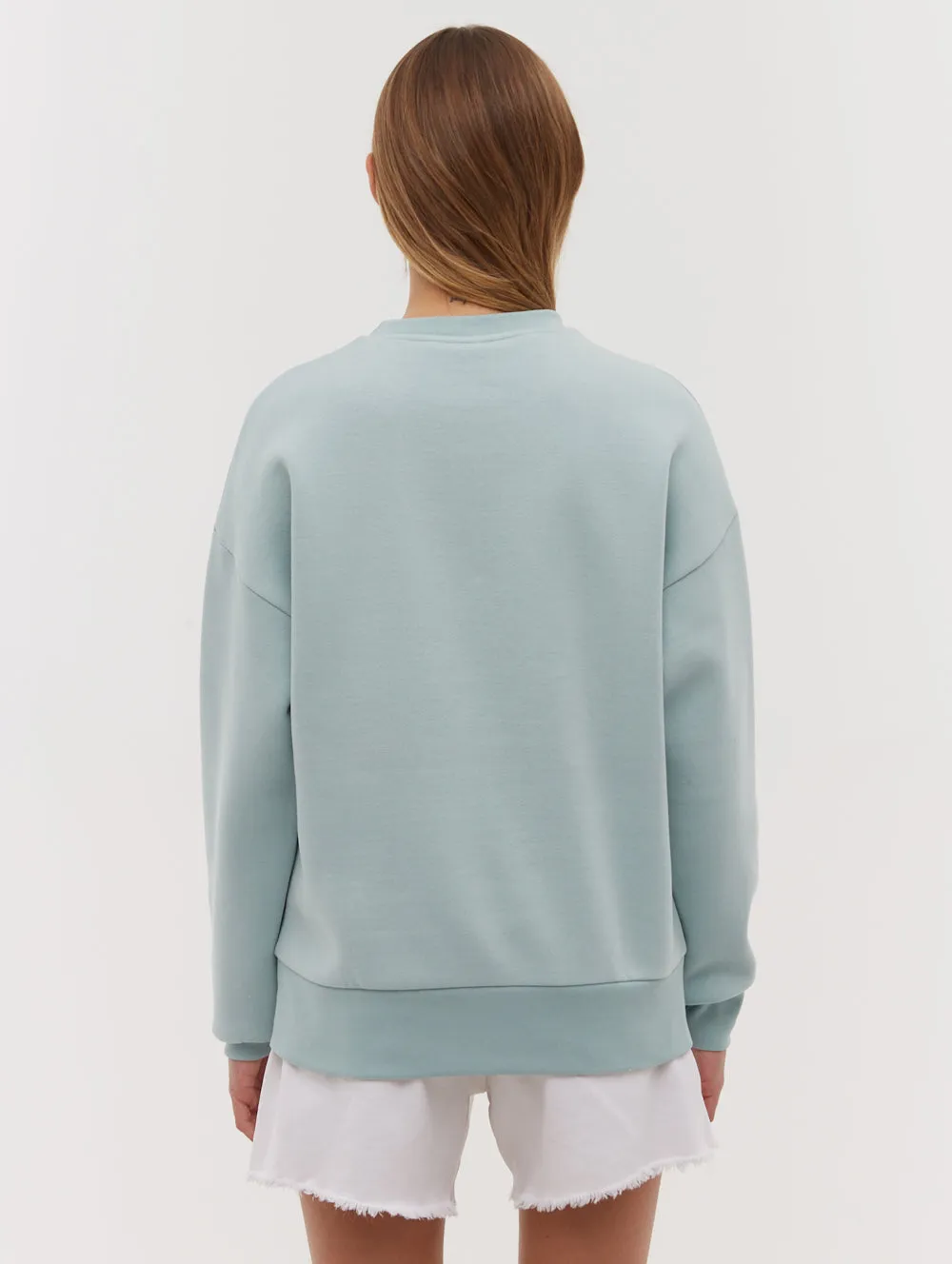 Steffi Retro Logo Crew Neck Sweatshirt Business Wear Cozy Pajamas